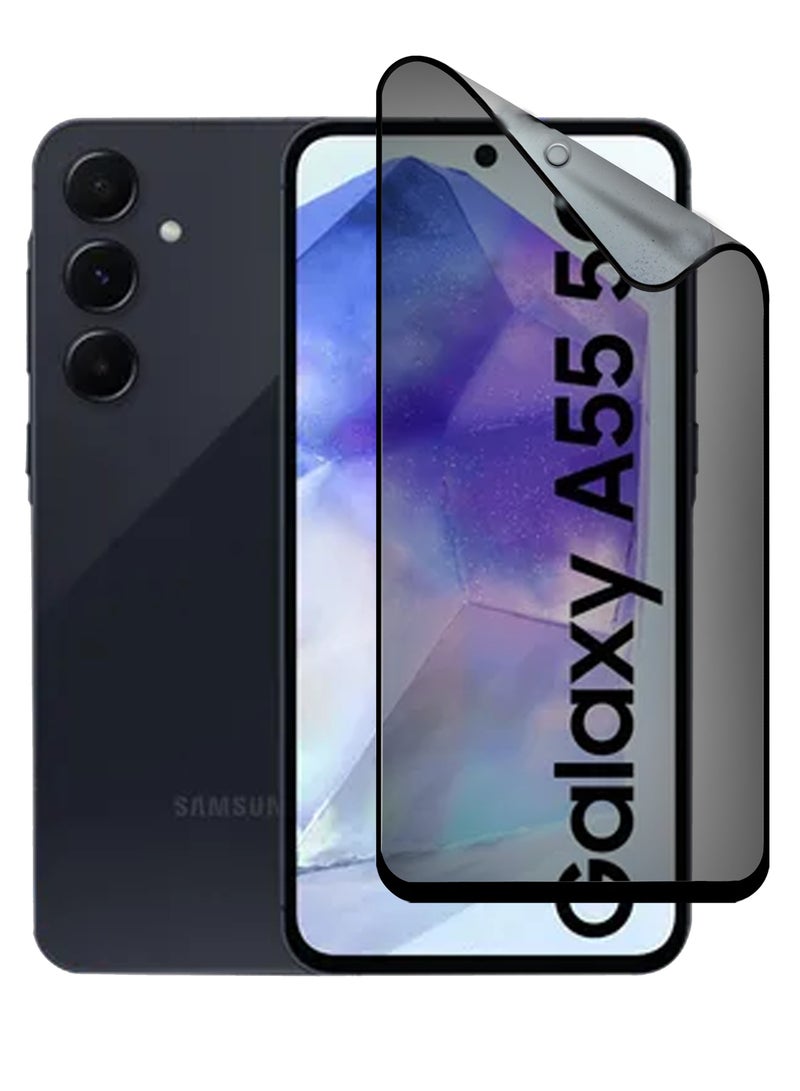 Samsung Galaxy A55 Matte Ceramic Privacy Screen Protector – Premium Edge to Edge Anti Spy Privacy Ceramic Film, Delicate Touch, Anti-Explosion, Smooth Arc Edge, Easy Installation - Image 1
