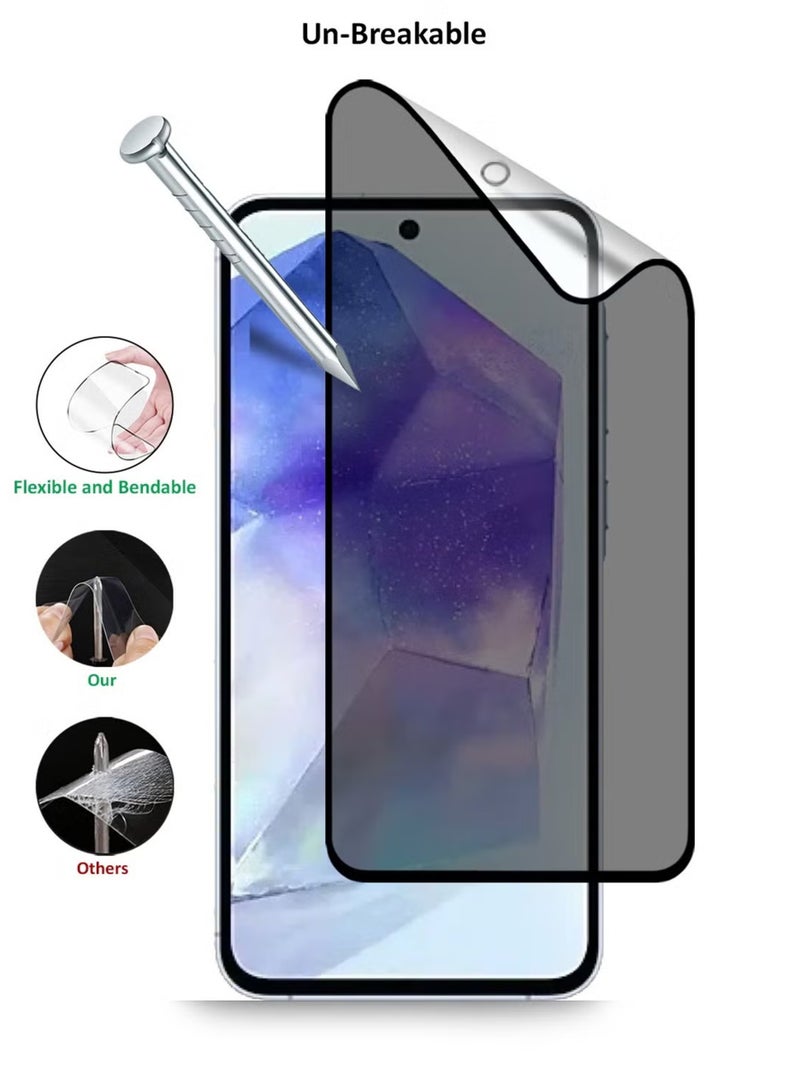 Samsung Galaxy A55 Matte Ceramic Privacy Screen Protector – Premium Edge to Edge Anti Spy Privacy Ceramic Film, Delicate Touch, Anti-Explosion, Smooth Arc Edge, Easy Installation - Image 2