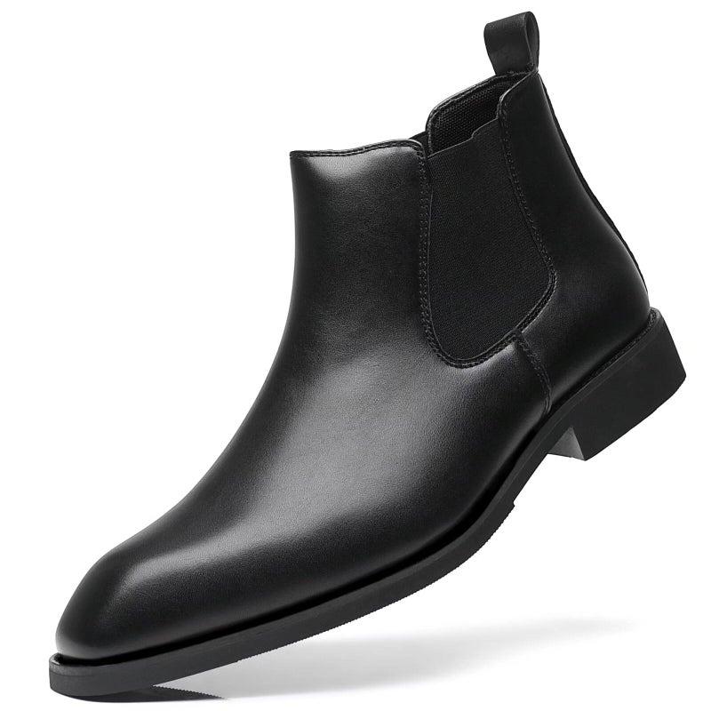 SANNAX Men's Chelsea Boots Classic Business Leather Shoes Casual Dress Ankle Boot - Image 1