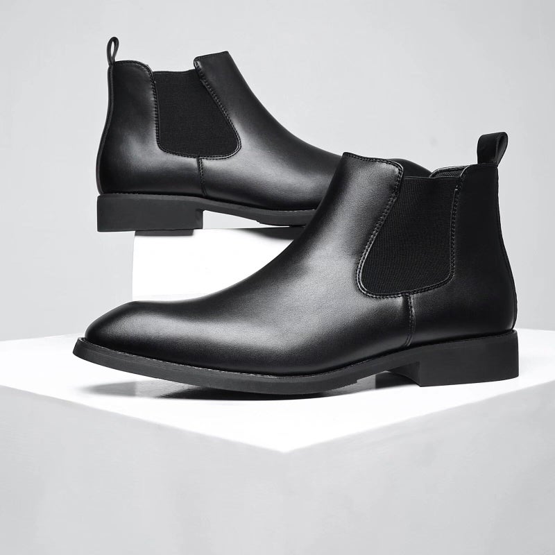 SANNAX Men's Chelsea Boots Classic Business Leather Shoes Casual Dress Ankle Boot - Image 4