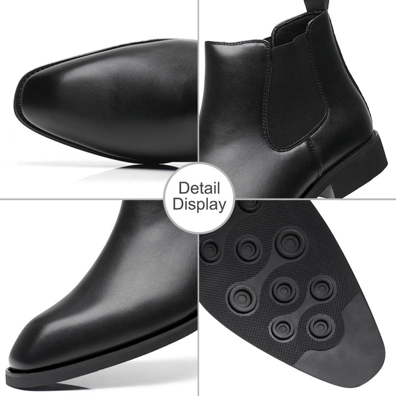 SANNAX Men's Chelsea Boots Classic Business Leather Shoes Casual Dress Ankle Boot - Image 5