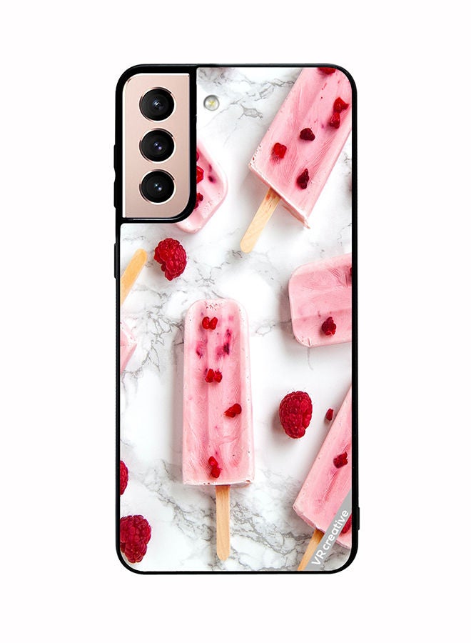 VR CREATIVE Protective Case Cover For Samsung Galaxy S21 5G Gulabi Icecream Design Multicolour - Image 1