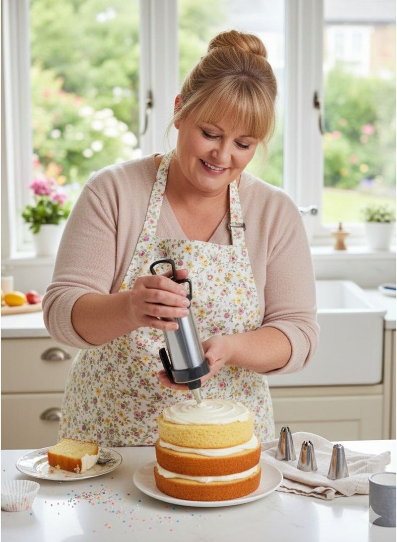 4 Nozzles Icing Syringe Decorating Set – Stainless Steel Cake Decorating Syringe for Cupcakes, Pastries & Desserts - Image 3