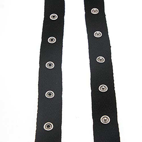 Snap Button Tape Ribbon Fasteners Trim Buckles for Tailor DIY Sewing Crafts Black and WhiteBlack3 YardsPackSHUNLI