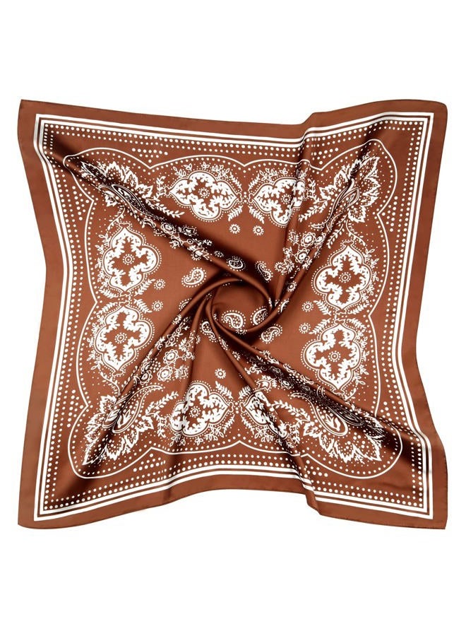 AOLIGE Scarf Satin Square Neck Hair Scarfs for Women 27" x 27" - Image 1