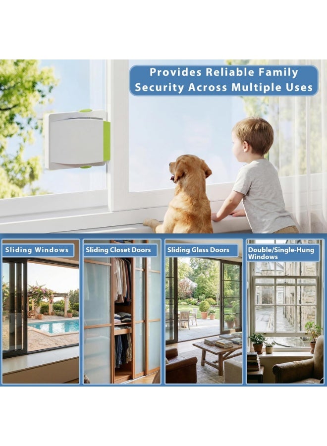 Sliding door lock, window locks for sliding glass doors for child safety, security locks for sliding doors, sliding windows, and cabinets, easy to install with adhesive for patios - child protection - Image 3
