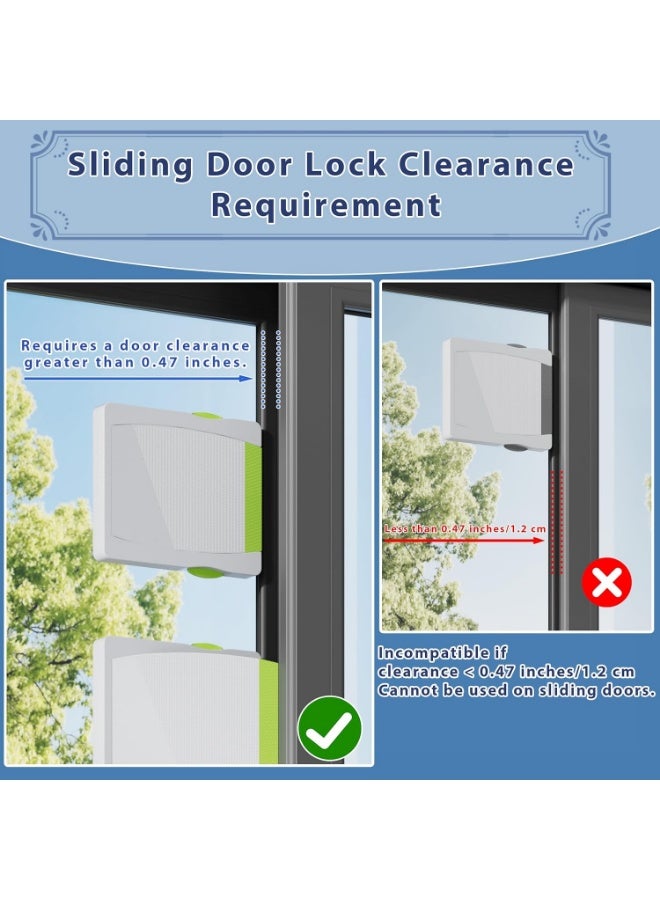 Sliding door lock, window locks for sliding glass doors for child safety, security locks for sliding doors, sliding windows, and cabinets, easy to install with adhesive for patios - child protection - Image 5