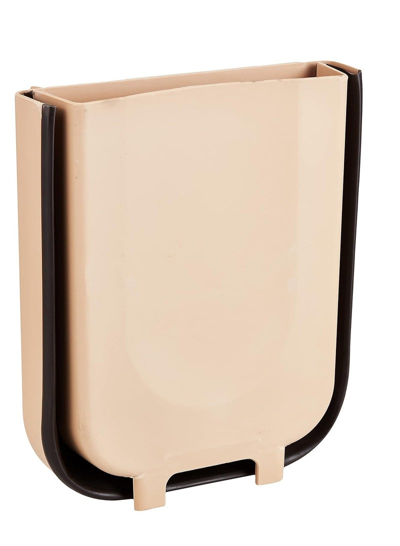 Mamoo Bear Hanging Trash Can for Kitchen Cabinet Door, Collapsible Wall Mounted Trash Can, Portable for Home and Outdoors (Brown), Plastic  - Image 1