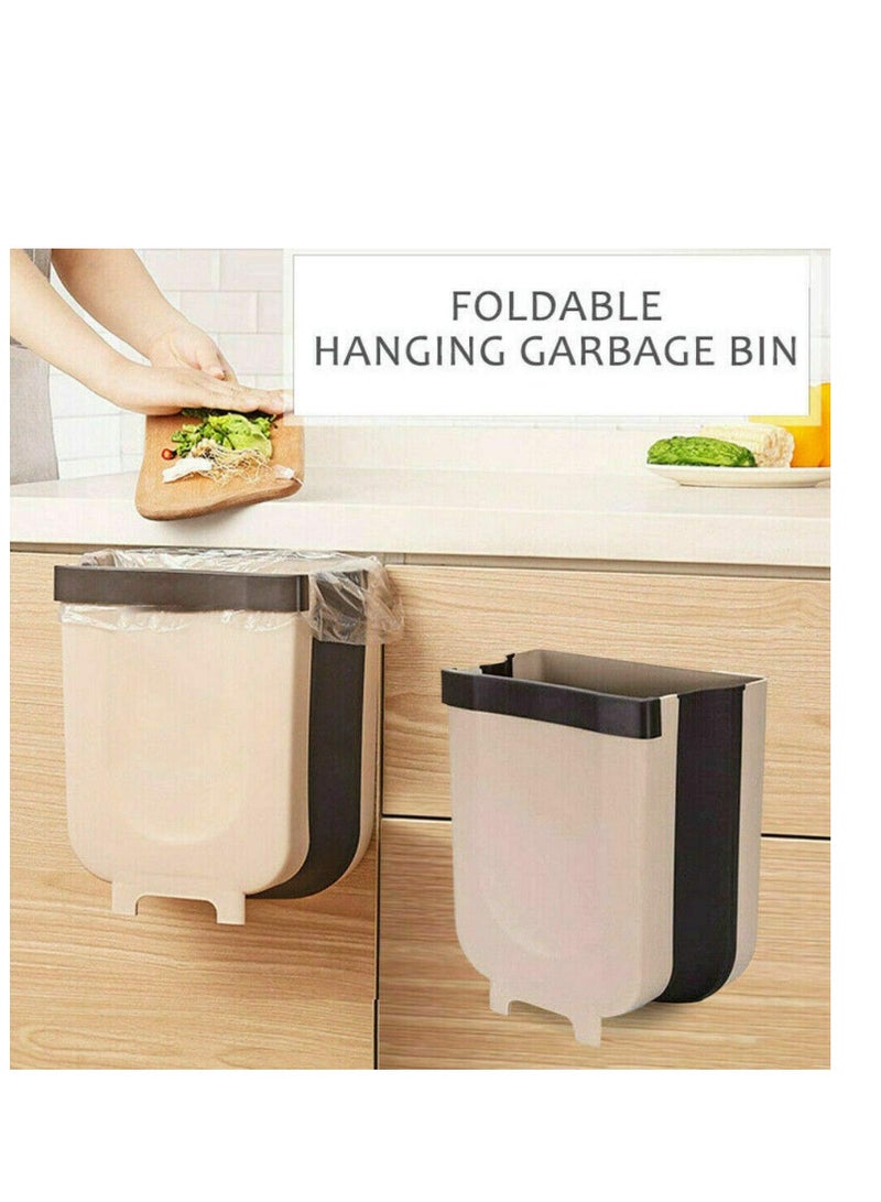 Mamoo Bear Hanging Trash Can for Kitchen Cabinet Door, Collapsible Wall Mounted Trash Can, Portable for Home and Outdoors (Brown), Plastic  - Image 3