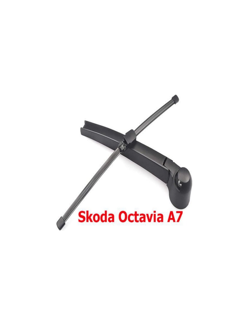 A car wiper arm for the rear window is suitable and compatible with the Octavia A7 and some other car models. The wiper arm is 15 inches and the arm is approximately 12 inches.