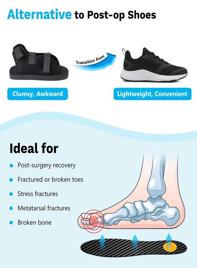 UBARONY Carbon Fiber Insole 1 Pair for Turf Toe, Hallux Rigidus, Limitus, Toe Arthritis, Fractures, Carbon Fiber Foot Plate for Men Women to Keep Foot Stable, Podiatrist Recommended Rigid Shoe Inserts,225mm - Image 3
