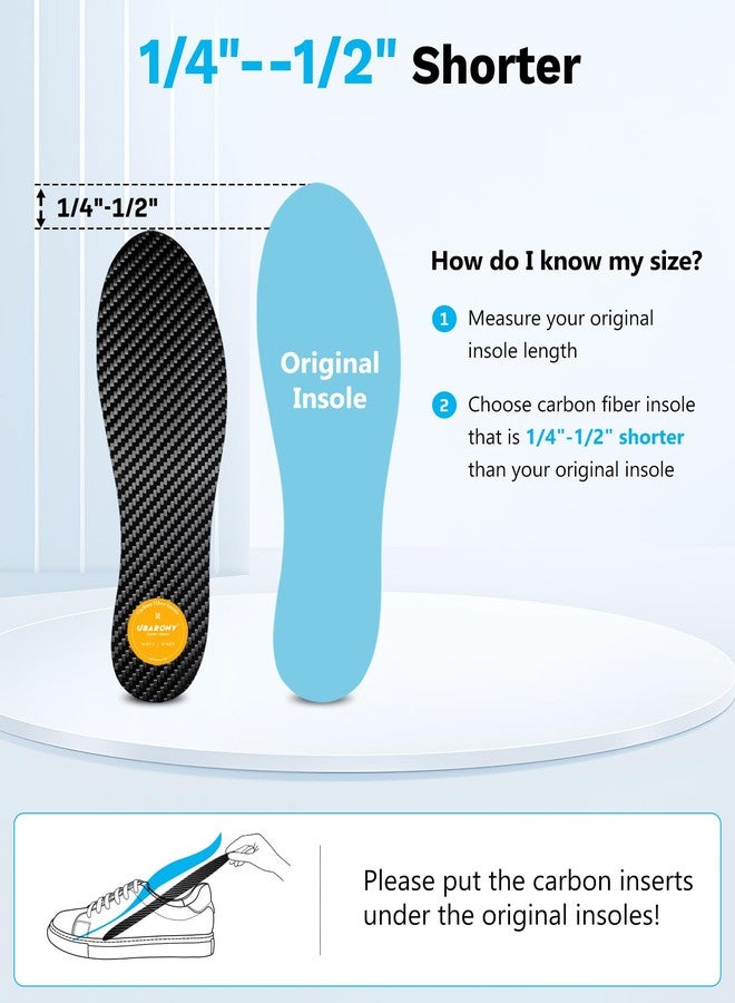 UBARONY Carbon Fiber Insole 1 Pair for Turf Toe, Hallux Rigidus, Limitus, Toe Arthritis, Fractures, Carbon Fiber Foot Plate for Men Women to Keep Foot Stable, Podiatrist Recommended Rigid Shoe Inserts,225mm - Image 2