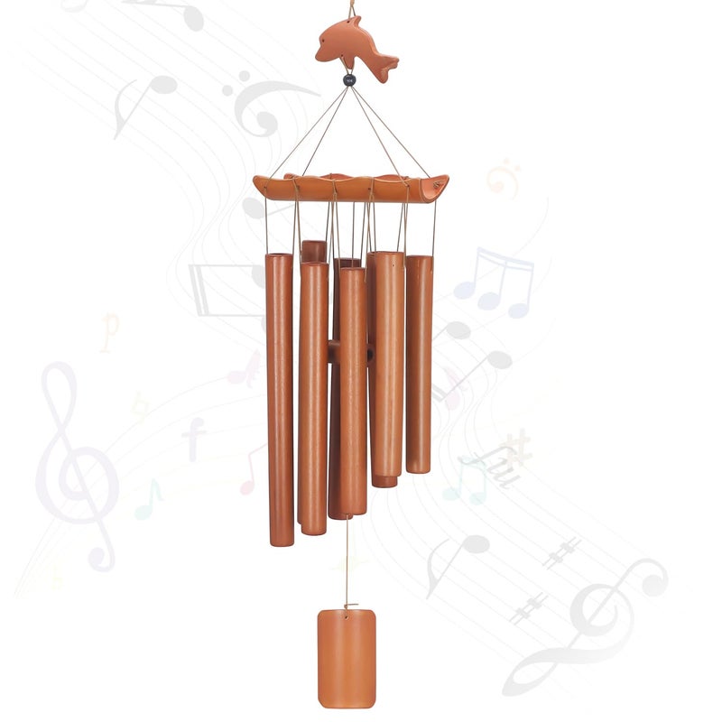 Virekm Wind Chimes for Outside, Sympathy Wind Chimes Bamboo Windchimes Outdoors with Natural Sounds, Gifts for Mom, Indoor Outdoor Decorations for Patio Porch Garden and Backyard - Image 1