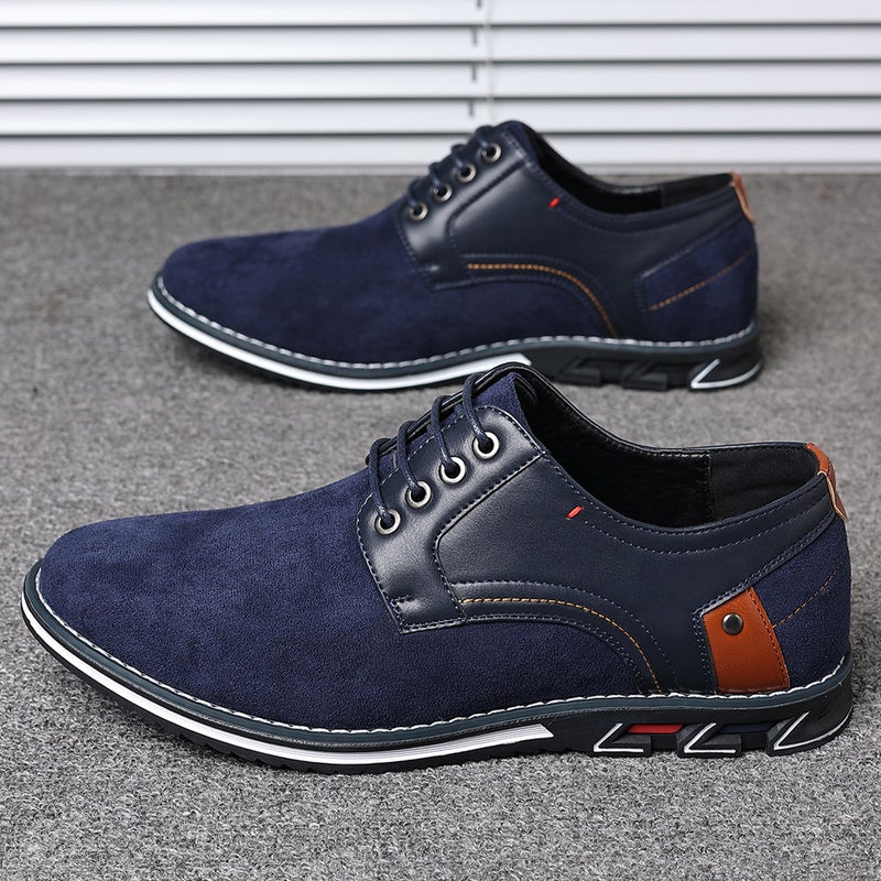 One-Piece Drop-Shipping Autumn New Men'S Shoes, Retro Fashion Korean Style Casual Leather Shoes, Round Toe, Lace-Up, Non-Slip, Versatile And Comfortable - Image 2