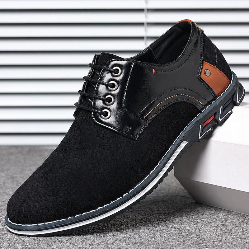 One-Piece Drop-Shipping Autumn New Men'S Shoes, Retro Fashion Korean Style Casual Leather Shoes, Round Toe, Lace-Up, Non-Slip, Versatile And Comfortable - Image 3