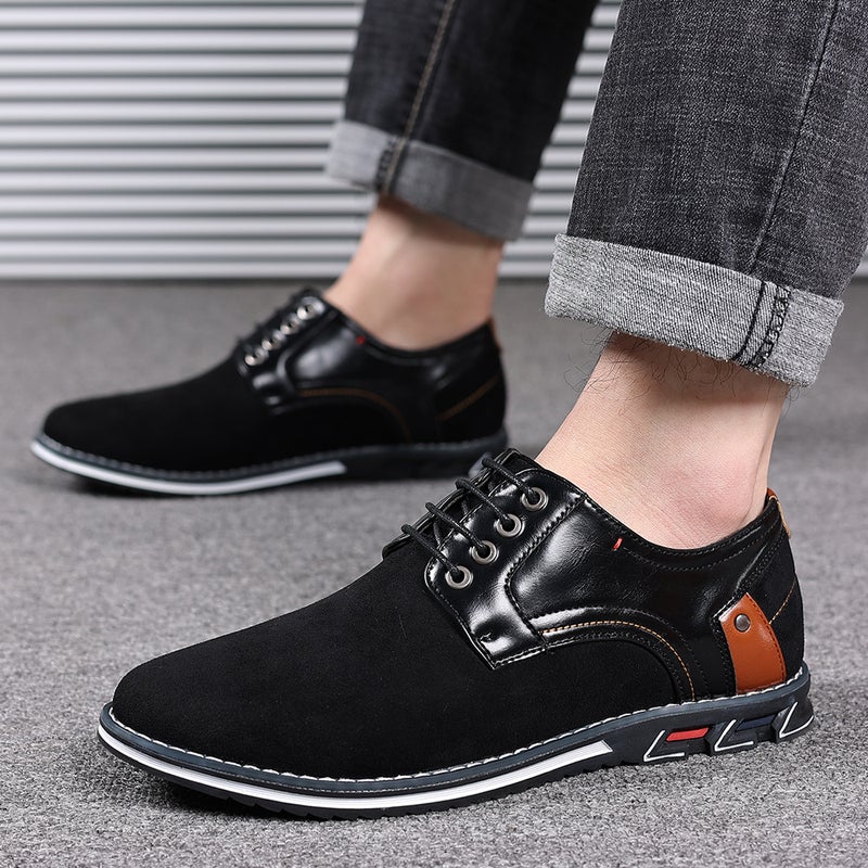 One-Piece Drop-Shipping Autumn New Men'S Shoes, Retro Fashion Korean Style Casual Leather Shoes, Round Toe, Lace-Up, Non-Slip, Versatile And Comfortable - Image 5