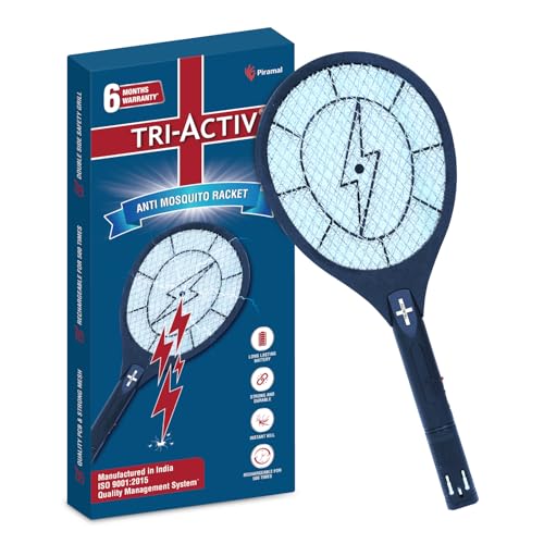 Tri-Activ Anti Mosquito Bat | 6 Months Warranty | Rechargable Upto 500 Times | Mosquito Killer Racket | Insect Killer & Fly Swatter | Long Lasting Battery |ISO Certified | Pack of 1 - Image 1