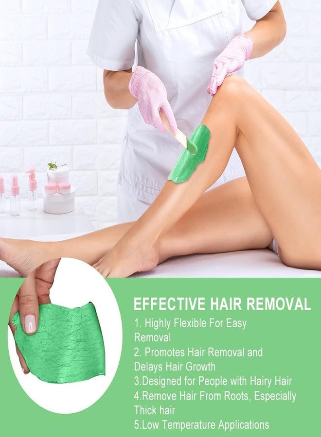 Plenteous حبيبات شمع صلبة وفيرة، 100 غرام من حبيبات الشمع الصلبة غير المؤلمة مع 10 أدوات تطبيق، حبيبات شمع احترافية للحواجب، الإبط، منطقة البكيني، الظهر، الصدر، الساقين، إزالة الشعر بدون ألم. (ألوفيرا، 3) - Image 5