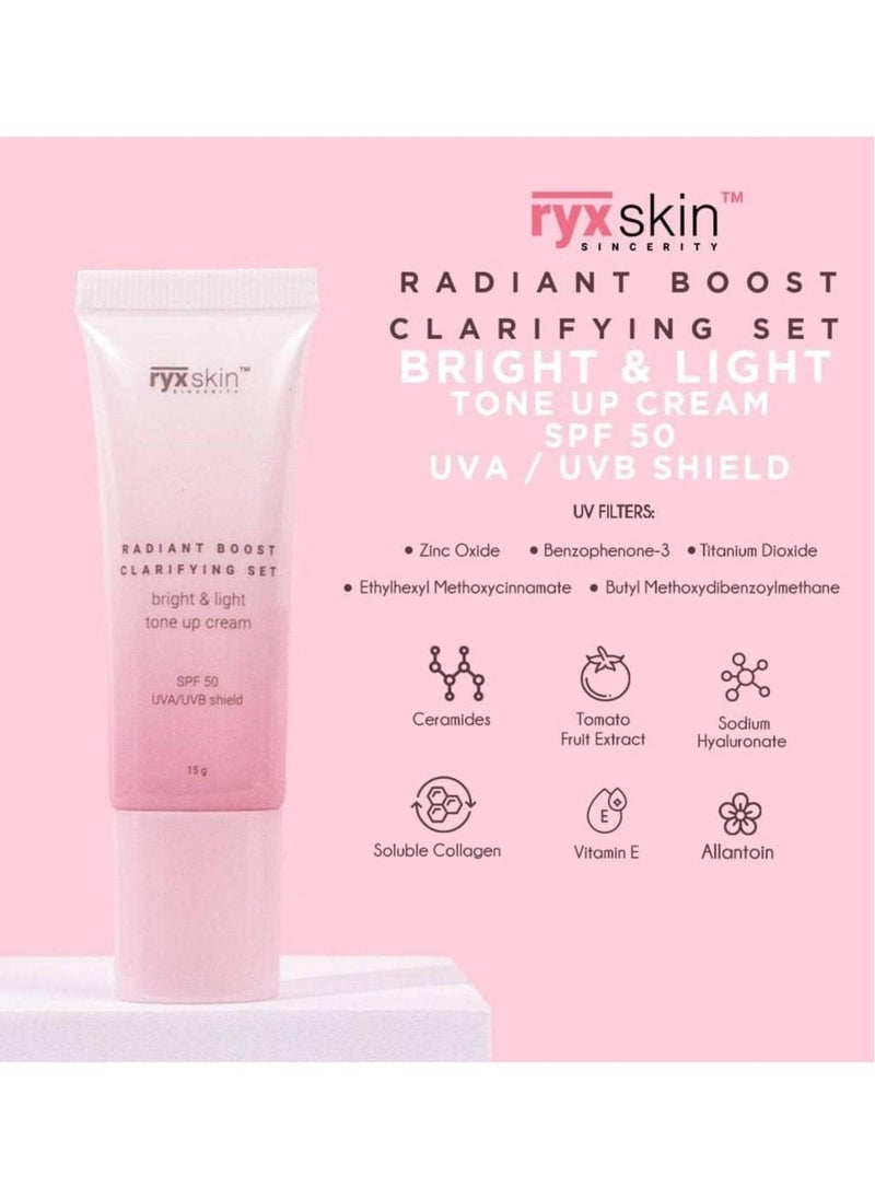 ryxskin sincerity Radiant Boost Clarifying Set, Complete with Night Light, Tone Up Cream SPF 50, Bubble Cleanser, and Ginseng Toner for Luminous Skin.  - Image 3