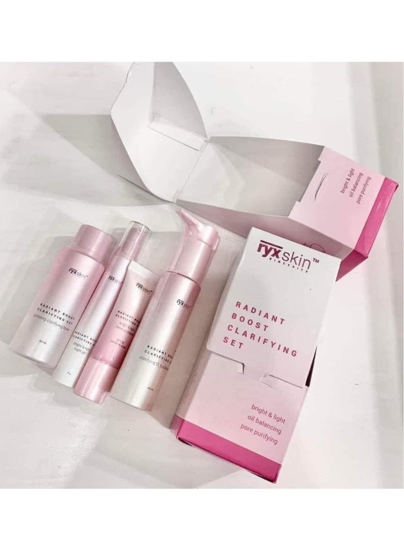 ryxskin sincerity - Radiant Boost Clarifying Set, Complete with Night Light, Tone Up Cream SPF 50, Bubble Cleanser, and Ginseng Toner for Luminous Skin. - Image 1