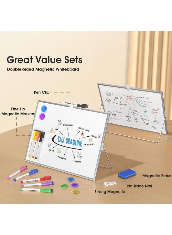 MaxGear White Board With Stands 16 X 12 Large Doublesided Dry Erase Board For Kids Desktop & Tabletop Whiteboard Easel For Home Office School Planning Memo To Do List - Image 5