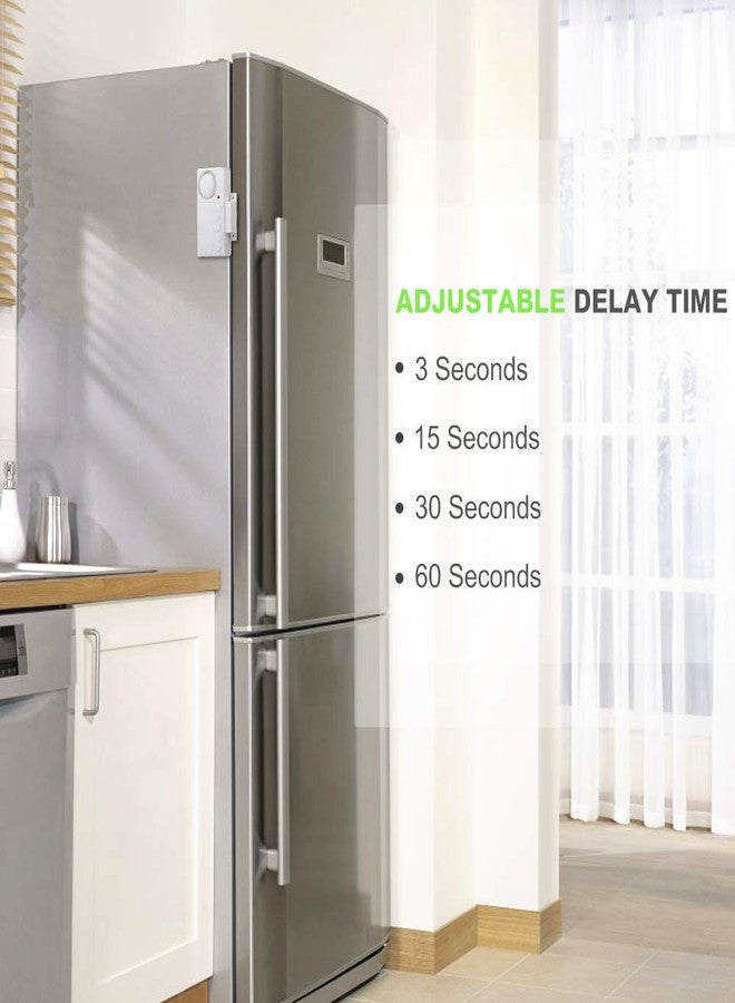 WSDCAM Freezer Alarm With Adjustable Delay - Wireless Fridge Door Sensor Chime, Loud 108dB, 3/15/30/60 Seconds, 4-in-1, 2 Pack - Image 3