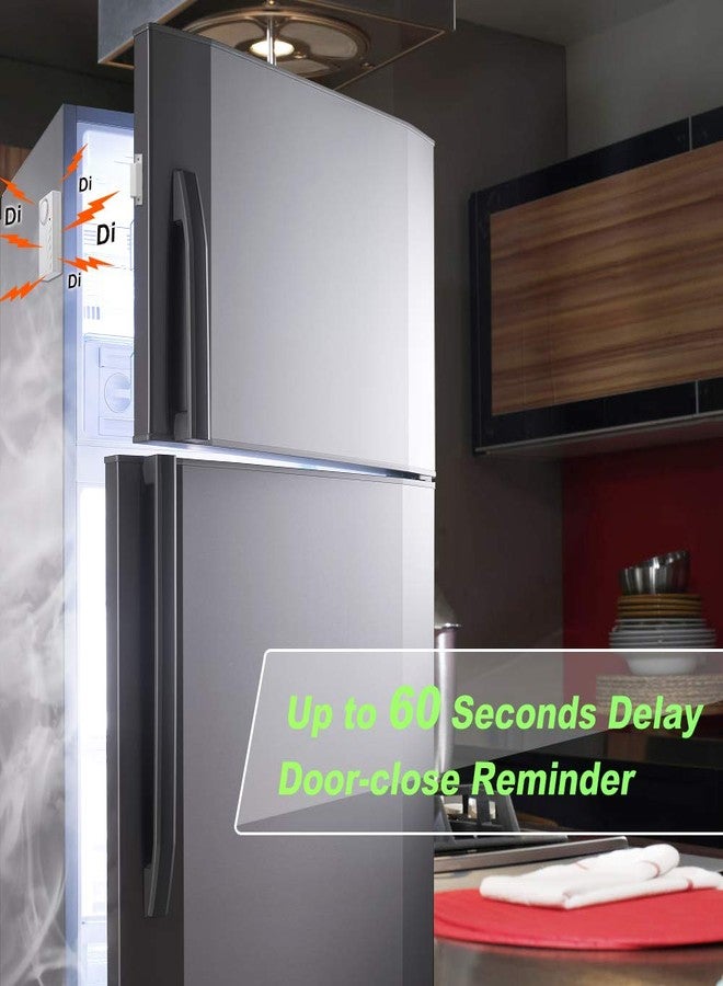 WSDCAM Freezer Alarm With Adjustable Delay - Wireless Fridge Door Sensor Chime, Loud 108dB, 3/15/30/60 Seconds, 4-in-1, 2 Pack - Image 2