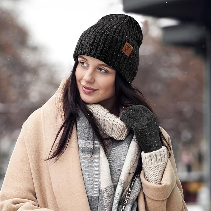 OZERO Winter Beanie Hat for Men Women: Thermal Thick Polar Fleece Lining Knit Cuffed Beanie Hats Warm Caps for Cold Weather Running, Hiking, Travel - Image 4