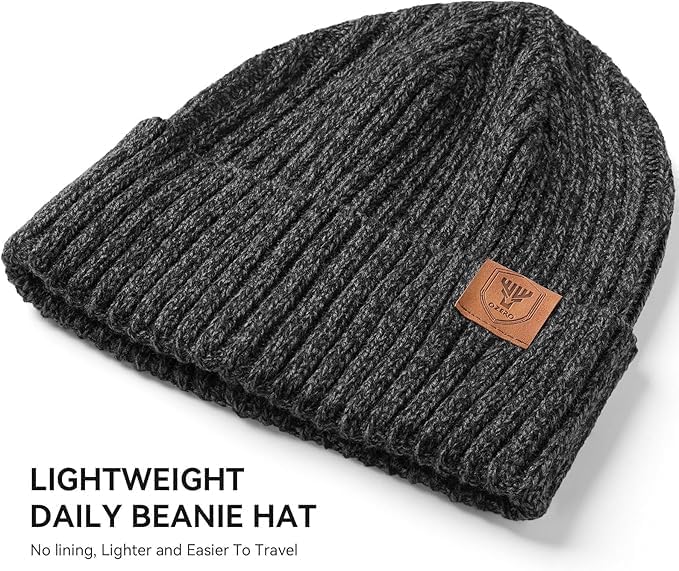 OZERO Winter Beanie Hat for Men Women: Thermal Thick Polar Fleece Lining Knit Cuffed Beanie Hats Warm Caps for Cold Weather Running, Hiking, Travel - Image 2