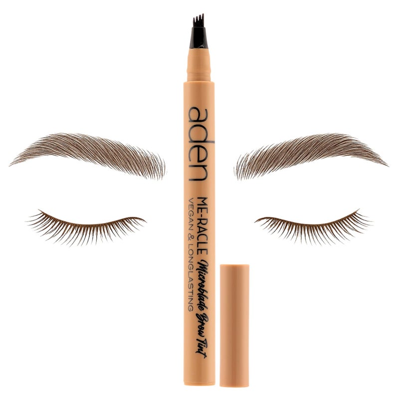 aden Microblading Eyebrow Pen - Waterproof eyebrow pencils for women -Long-Lasting Brown eyebrow pencil -Triple Stroke Tip- Microblading Tint for Natural Looking Brows - eye brow pencil Made in Italy - Image 1