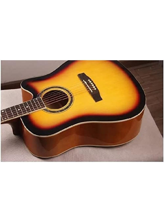 MegArya 41 Inch Acoustic Guitar G41 Sun Burst Made to Perfection - Image 3