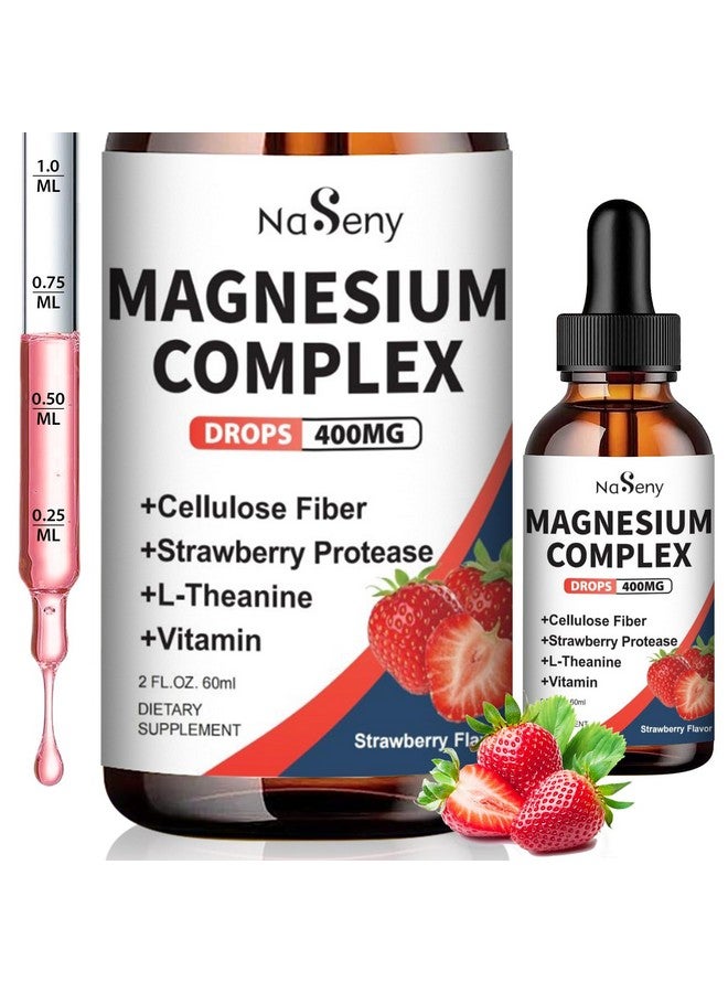NaSeny Liquid Magnesium Glycinate,Kids Magnesium Drops,400mg Liquid Magnesium Complex with Vitamin B C D for Bone Health,Relaxtion and Sleep Non GMO Gluten Free (2 Fl Oz/1PCS)  - Image 1