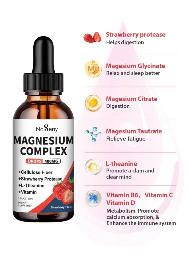 NaSeny Liquid Magnesium Glycinate,Kids Magnesium Drops,400mg Liquid Magnesium Complex with Vitamin B C D for Bone Health,Relaxtion and Sleep Non GMO Gluten Free (2 Fl Oz/1PCS)  - Image 3