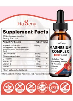 Liquid Magnesium Glycinate,Kids Magnesium Drops,400mg Liquid Magnesium Complex with Vitamin B C D for Bone Health,Relaxtion and Sleep Non GMO Gluten Free (2 Fl Oz/1PCS) - pzsku/ZED7F19AF6E7B852BCFADZ/45/_/1740202623/584d1fe6-8f4a-4860-b8ee-bfbc3b6df674