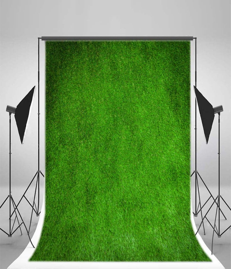 Laeacco 5x7ft Vinyl Backdrop Photography Retro Green Background Grunge Green Grass Field Artificial Sports Football Game Backdrop Photo Adults Newborn Baby Kids Birthday Party Portrait Studio Props - Image 3
