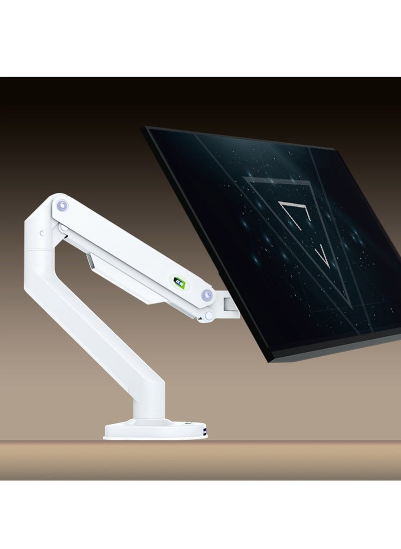 KALOC Single Monitor Arm Mount for 17-32 inches Screen,Free Lifting Tilting Rotating Stand,Load-bearing 9KG,VESA 75*75/100*100mm - White  - Image 2