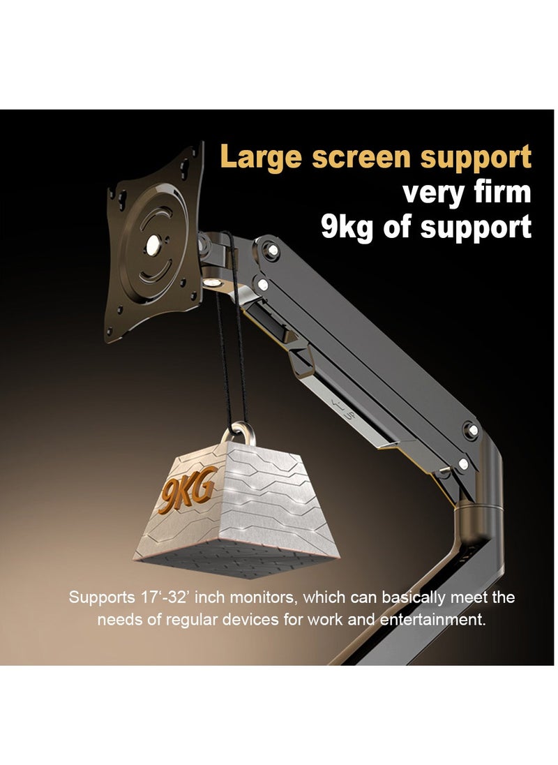 KALOC Single Monitor Arm Mount for 17-32 inches Screen,Free Lifting Tilting Rotating Stand,Load-bearing 9KG,VESA 75*75/100*100mm - White  - Image 4