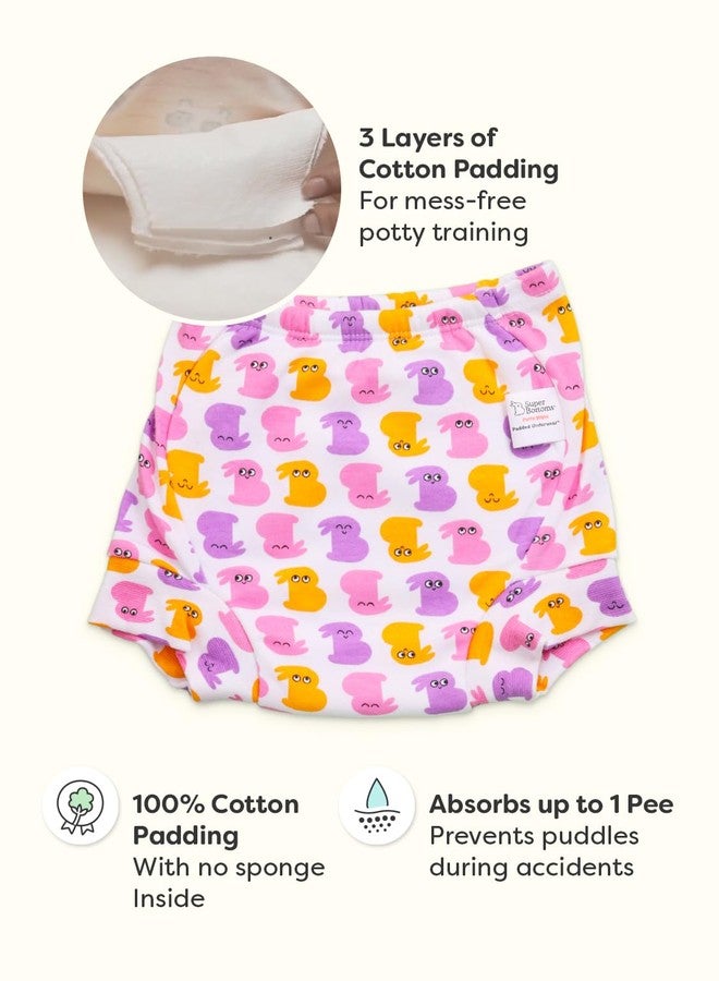 SuperBottoms Padded Underwear™ | For Potty Training & Mess-Free Diaper-Free time | Prevents Pee Puddles | 3 layers of Premium Cotton Padding (No sponge) | (Bummy World, Size: 0, Pack of 6) - Image 2