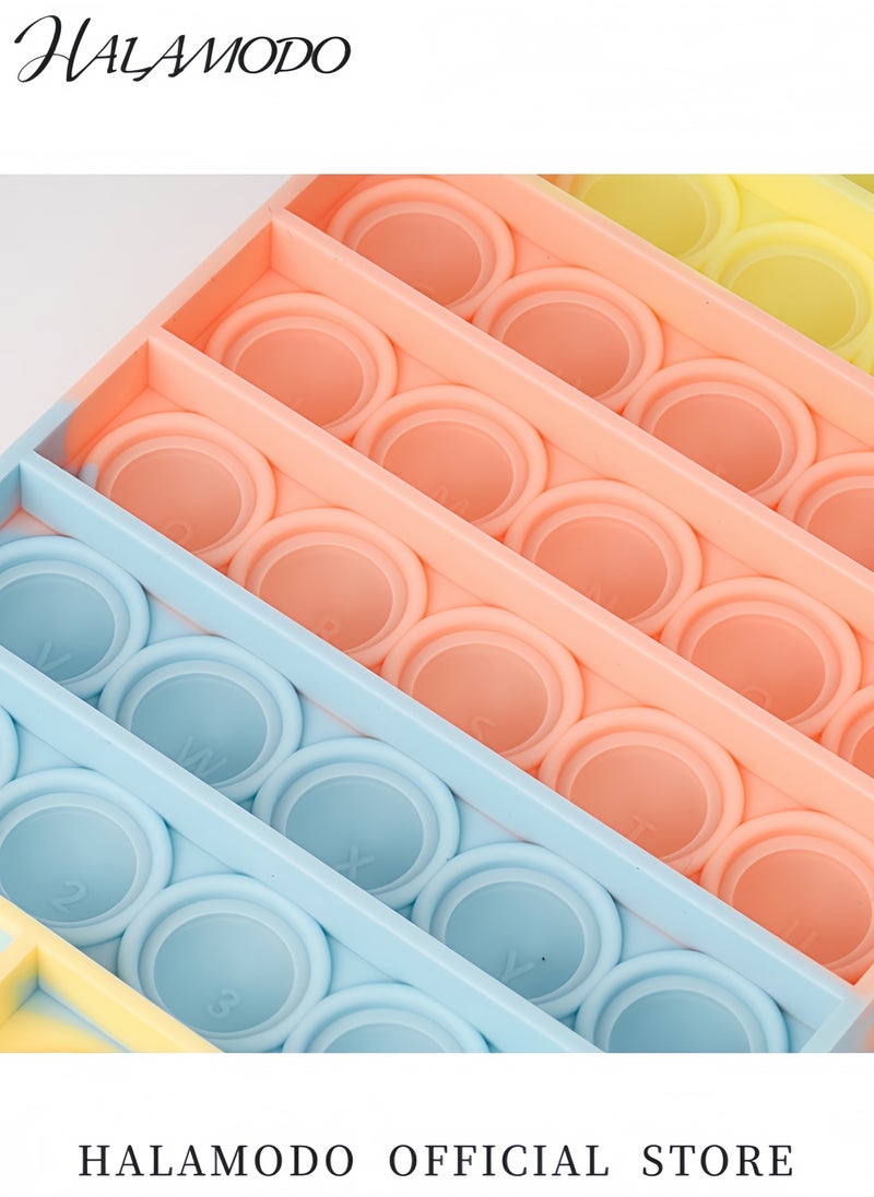 Generic - Push Pop Bubble Fidget Toy Sensory Silicone Stress Reliever for Kids and Adults Anxiety Relief Toy Portable Pop-It Toy for Fun and Relaxation (Ice Cream Rainbow) - Image 1