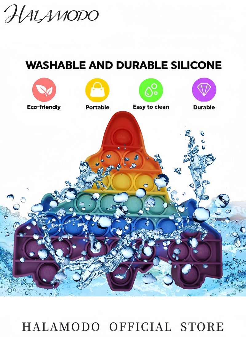 Generic - Push Pop Bubble Fidget Toy Sensory Silicone Stress Reliever for Kids and Adults Anxiety Relief Toy Portable Pop-It Toy for Fun and Relaxation (Ice Cream Rainbow) - Image 1