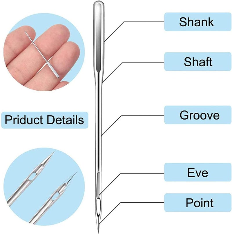 ChicAbode 10 pieces of sewing machine needles, flat handle general purpose, regular point sewing machine needles, suitable for most sewing machine supplies (silver) - Image 2