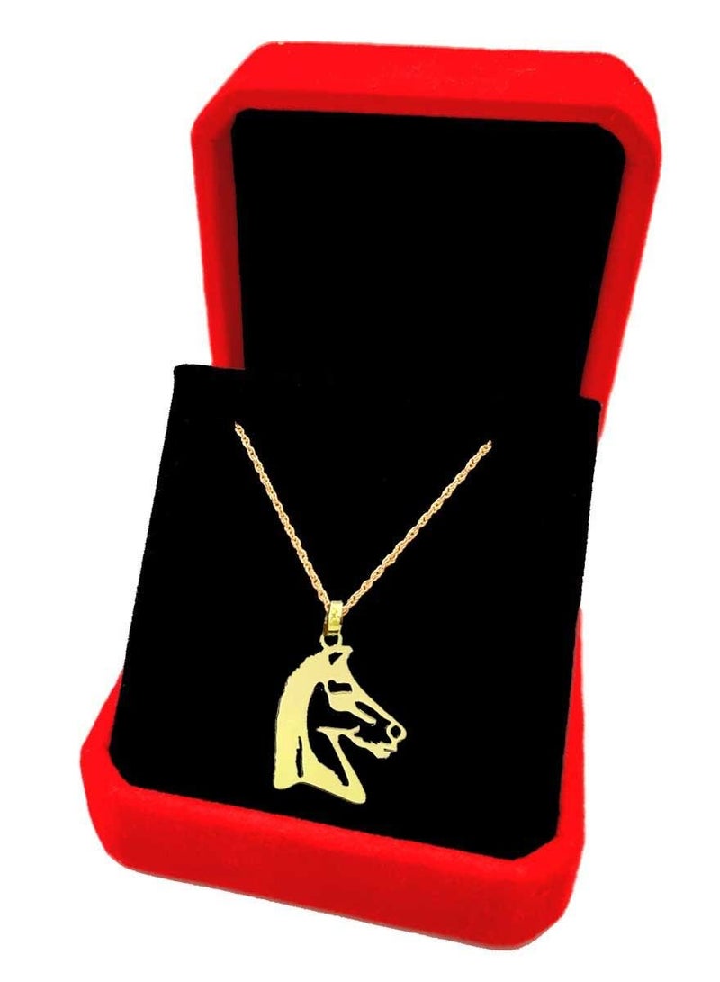 Hamsa.ae 18K Pure Gold Horse Design Pendant Necklace For Women - Image 4