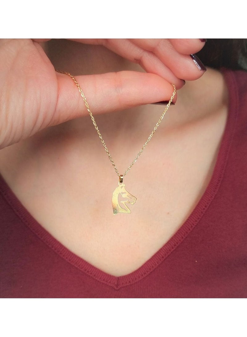 Hamsa.ae 18K Pure Gold Horse Design Pendant Necklace For Women - Image 2