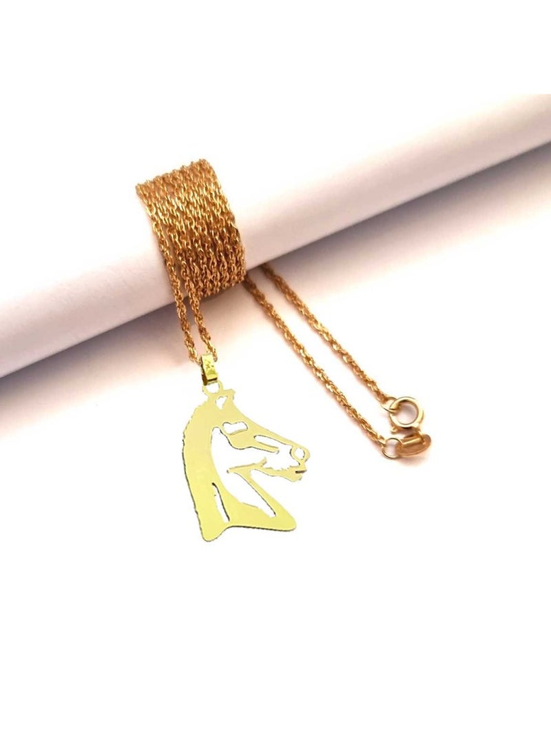 Hamsa.ae 18K Pure Gold Horse Design Pendant Necklace For Women - Image 5