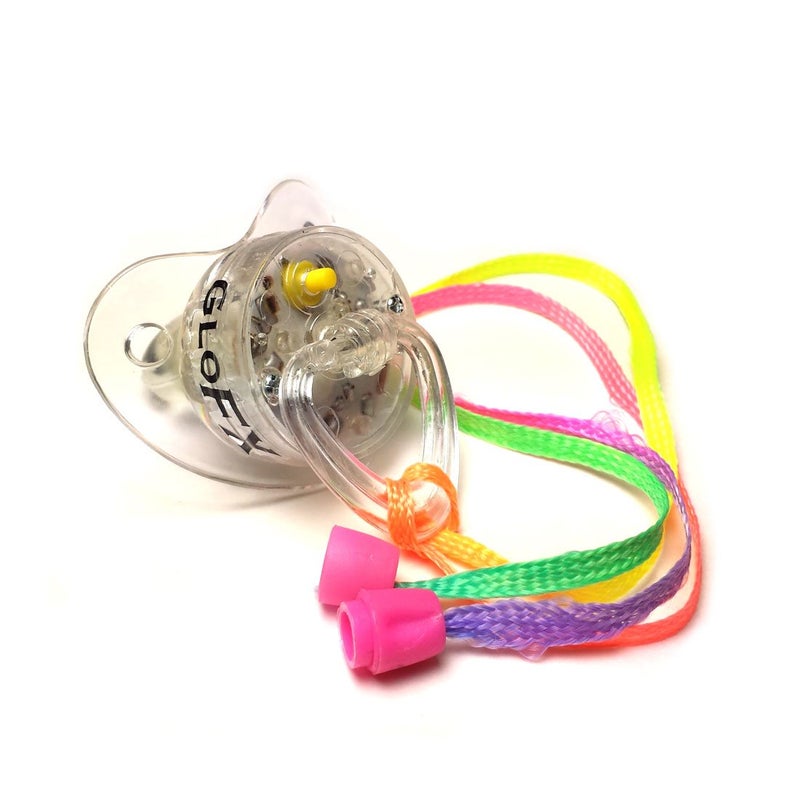 GloFX LED Rave Pacifier Light Up Binkie with Super Bright RGB LEDs Soft Mouthpiece Glowing Party Necklace Toy for EDM Raves Festivals Concerts 1 Pack - Image 2