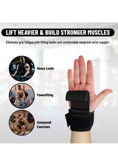 ENDLESS  Weightlifting Hook | Set of 2 | Material: Metal and Neoprene| Grips for Dead Lifting | Premium Workout Hook | Gym Training Hook Straps with Heavy-Duty Metal Hooks  - Image 4