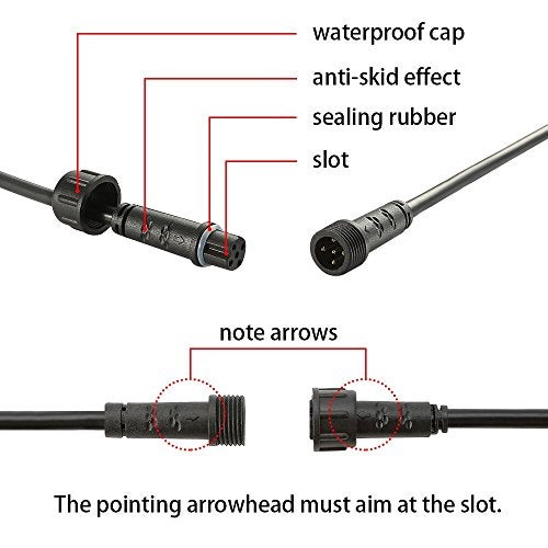 FVTLED Pack of 5, FVTLED 3m 9.84ft 5Pin Extension Cable Wire with Male and Female Connectors at Both Ends only for FVTLED RGBW LED Deck Light - Image 3