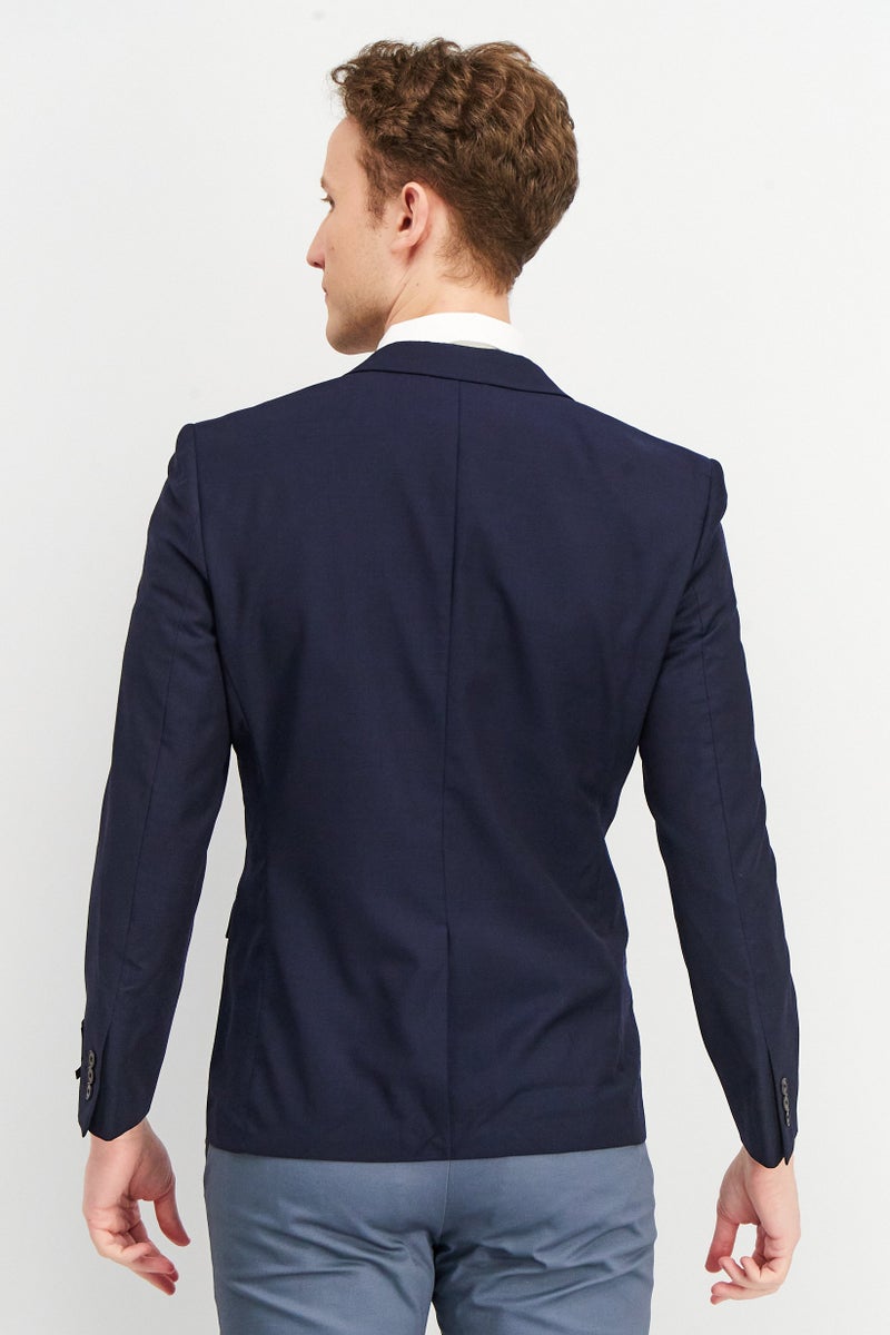 SELECTED Men Regular Fit Solid Formal Blazer, Navy - Image 4