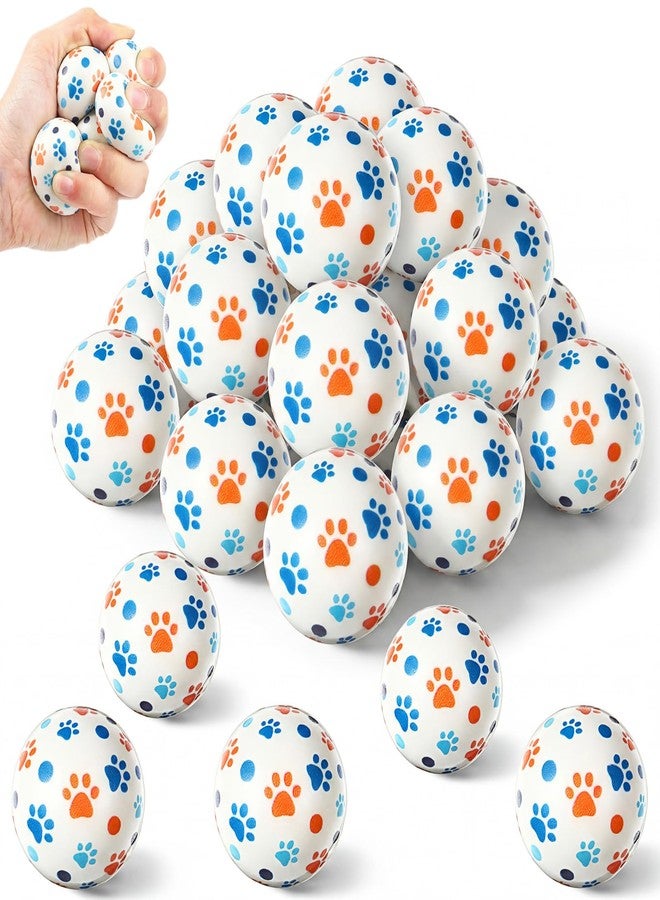 Capoda 24 Pieces Dog Paw Party Favors - Bulk 1.57 Inch Paw Print Stress Balls, Squeeze Sensory Toys for Farm Animal Birthday Party Favors Goodie Bags Stuffers Office Anxiety Fidget Touch Gifts - Image 1