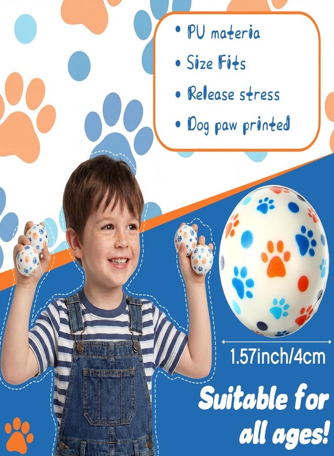 Capoda 24 Pieces Dog Paw Party Favors - Bulk 1.57 Inch Paw Print Stress Balls, Squeeze Sensory Toys for Farm Animal Birthday Party Favors Goodie Bags Stuffers Office Anxiety Fidget Touch Gifts - Image 2